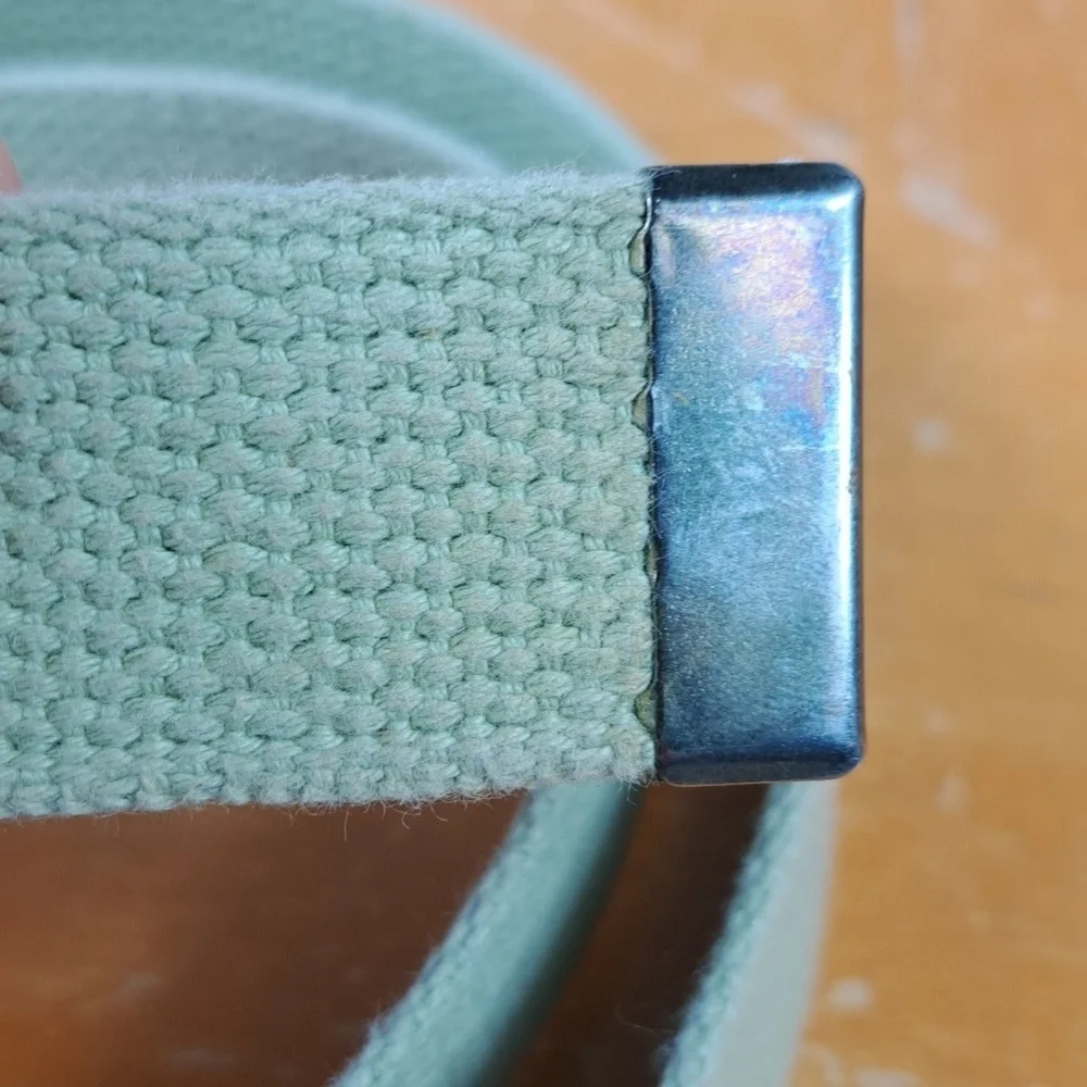Vintage 1996 Atlanta Olympics buckle adjustable khaki & brass casual web belt